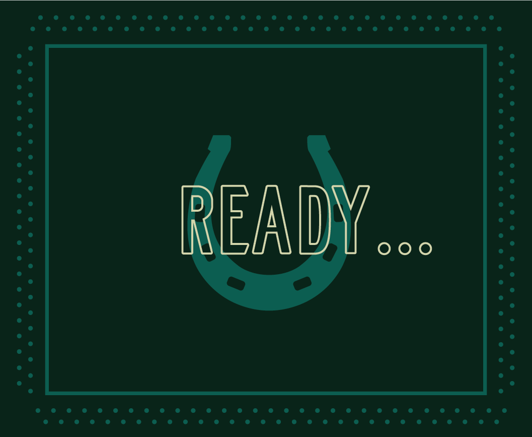 Gif of a horseshoe outline over a green background. Changes from "Ready..." to "Go" to Seedsman Ignite 2023