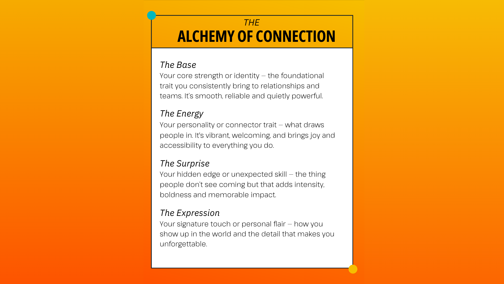 The base, the enemy, the surprise, the expression.